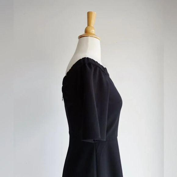 TIBI | Black Off Shoulder Midi Dress | 2 - Picture 4 of 7